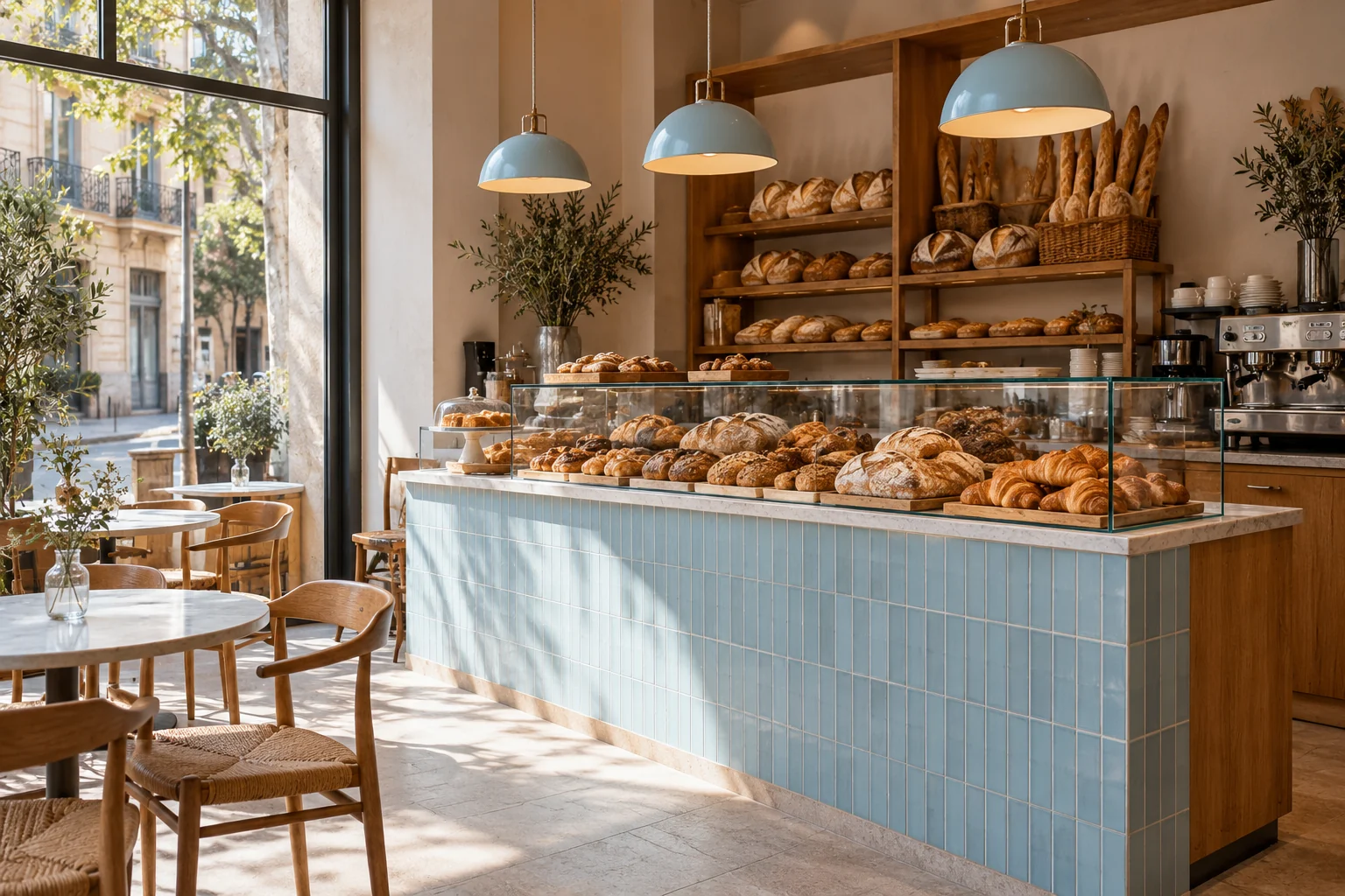 Interior de una panadería y cafetería, imagen ilustrativa